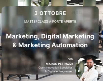 Il 3 ottobre a BIGBO la sesta masterclass a porte aperte del Green Tech Incubation System