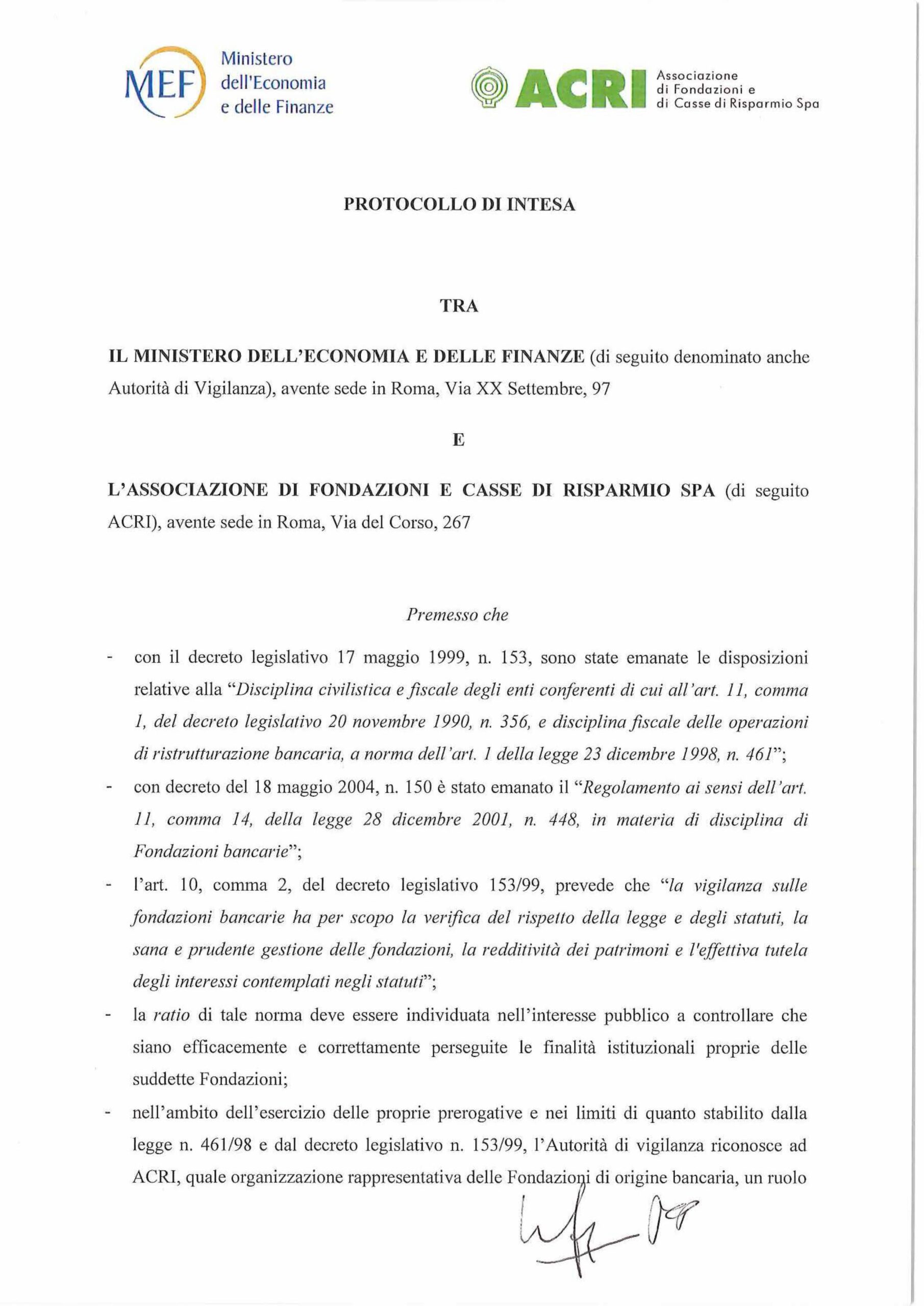 Protocollo MEF-Acri